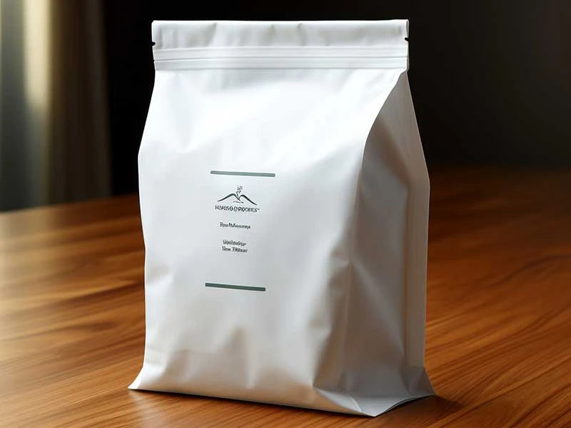 Kundenspezifische Kaffeeverpackungsbeutel, recycelbare Kaffeebeutel in Wei&szlig;, wiederverschlie&szlig;bare Kaffeebeutel mit Rei&szlig;verschluss
